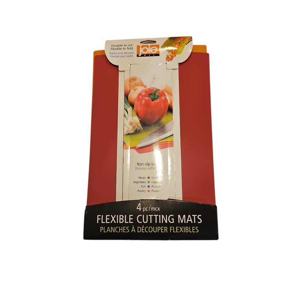 Joie Color Code Flexible Cutting Mats - 3 Pc Durable Bendable Chopping